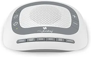 MyBaby SoundSpa White Noise Machine for Babies | 6 Soothing Lullabies for Newborns, Sound Therapy for Travel, Relaxing, Kids, Newborns, Baby Songs, Adjustable Volume, Auto-off Timer, By HoMedics