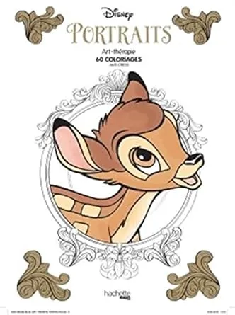 Disney Portraits art therapie 60 coloraiges [ coloring book for adults, all ages ] (French Edition)