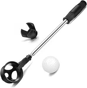 prowithlin Golf Ball Retriever, Stainless Telescopic Extendable Golf Ball Retriever for Water w/Golf Ball Pick Up Retriever Grabber Claw Sucker Tool, Golf Gift for Men