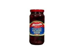 Mezzetta Savory Pitted Greek Kalamata Olives | Gluten Free, Keto | 9.5 Fluid Ounce Jar (Pack of 6)