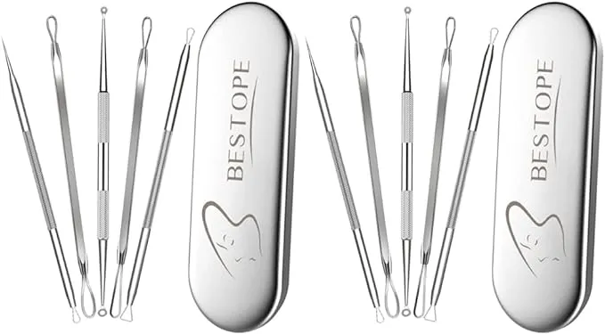 TAYTHI Blackhead Remover Tool, Pimple Popper Tool Kit, Blackhead Extractor Tool for Face, Extractor Tool for Comedone Zit Acne Whitehead Blemish, Stainless Steel Extraction Tools