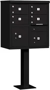 Salsbury Industries 3305BLK-U 4 C Size Doors-Type V-USPS Access Cluster Box Unit, Black