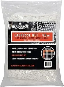 6mm Heavy Duty Replacement Lacrosse Goal Net 6&#039;x6&#039; for Professional Goals (Sq...