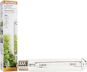 SYLVANIA 400W Plantastar High Pressure Sodium Grow Light, T14.5, 50,000 Lumens, E39 Base, 100 Volts, 2100K, Clear - 1 Pack (65308)