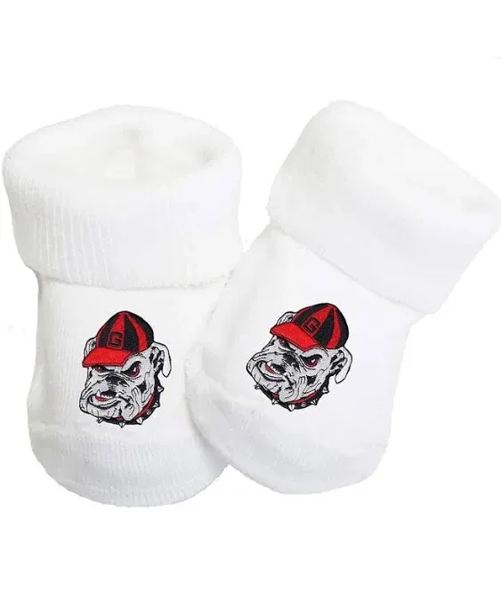 Georgia Bulldogs Baby Toe Bootie Socks 0-9 months