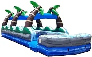 TentandTable Inflatable Slip and Splash Slide for Kids & Adults, Outdoor Toys & Games for Backyard Fun, Inflatable Activities, 35'L x 10.5'W x 9'H, includes 1.5HP Blower & Ground Stakes (Tropical