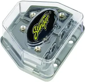 Stinger SPD570 Chrome Distribution Block (1) 4 Gauge Input (2) 8 Gauge Outputs