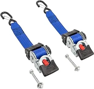 Powertye 2In X 6Ft Retractable Heavy-Duty Ratchet Tie-Downs with Latch Hook &amp; MO