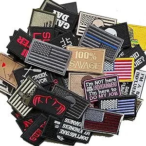 20 Pieces Random Morale Patches, Funny Tactical Patch, Hook and Loop Patch for Vest, Backpacks, Hat, Clothes, Etc