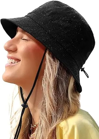 Waterproof Bucket Hat for Women Men Rain Hat UPF 50+ Wide Brim Boonie Sun Hat Foldable Summer Floppy Beach Fishing Safari Hat