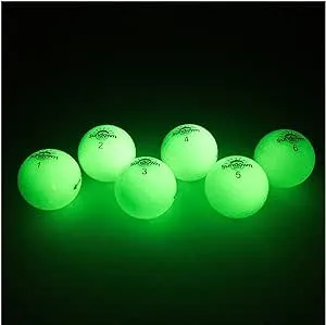 Glow in The Dark Golf Balls - 6 Pack with 2 UV Flashlights, Plays Like A Standard Ball