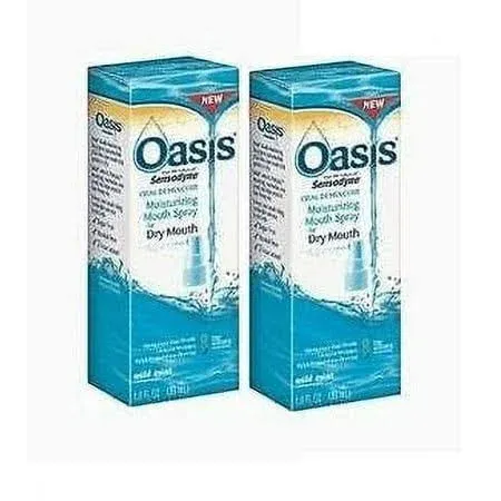 Oasis Moisturizing Mouth Spray for Dry Mouth Mild Mint -- 1 fl oz - 2pc