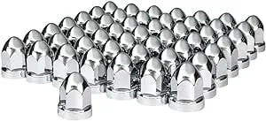 33mm x 2 3/4" Chrome Plastic Bullet Nut Cover - Push-On (60 Pack)