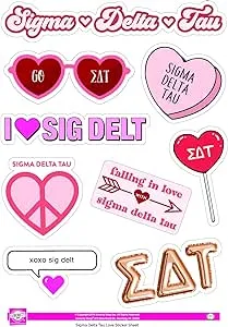 Sigma Delta Tau - Sticker Sheet - Love Theme