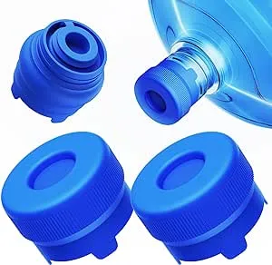 【Upgraded】Morsatie Reusable 3 & 5 Gallon Water Jug Cap, No Leaking & Popping Open, Food Grade Silicone Replacement Cap for 55mm Standard/Screw/Crown Top Water Bottle & Water Pump Dispenser, 3Pcs