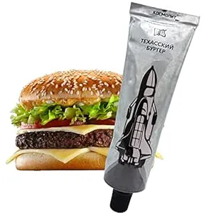 Texas Burger Space Food Beef Cheeseburger Russian Astronaut Food MRE Hiking Rations Survival Freeze Dried Food Camping Tube 115 Gr (4.05 Oz)