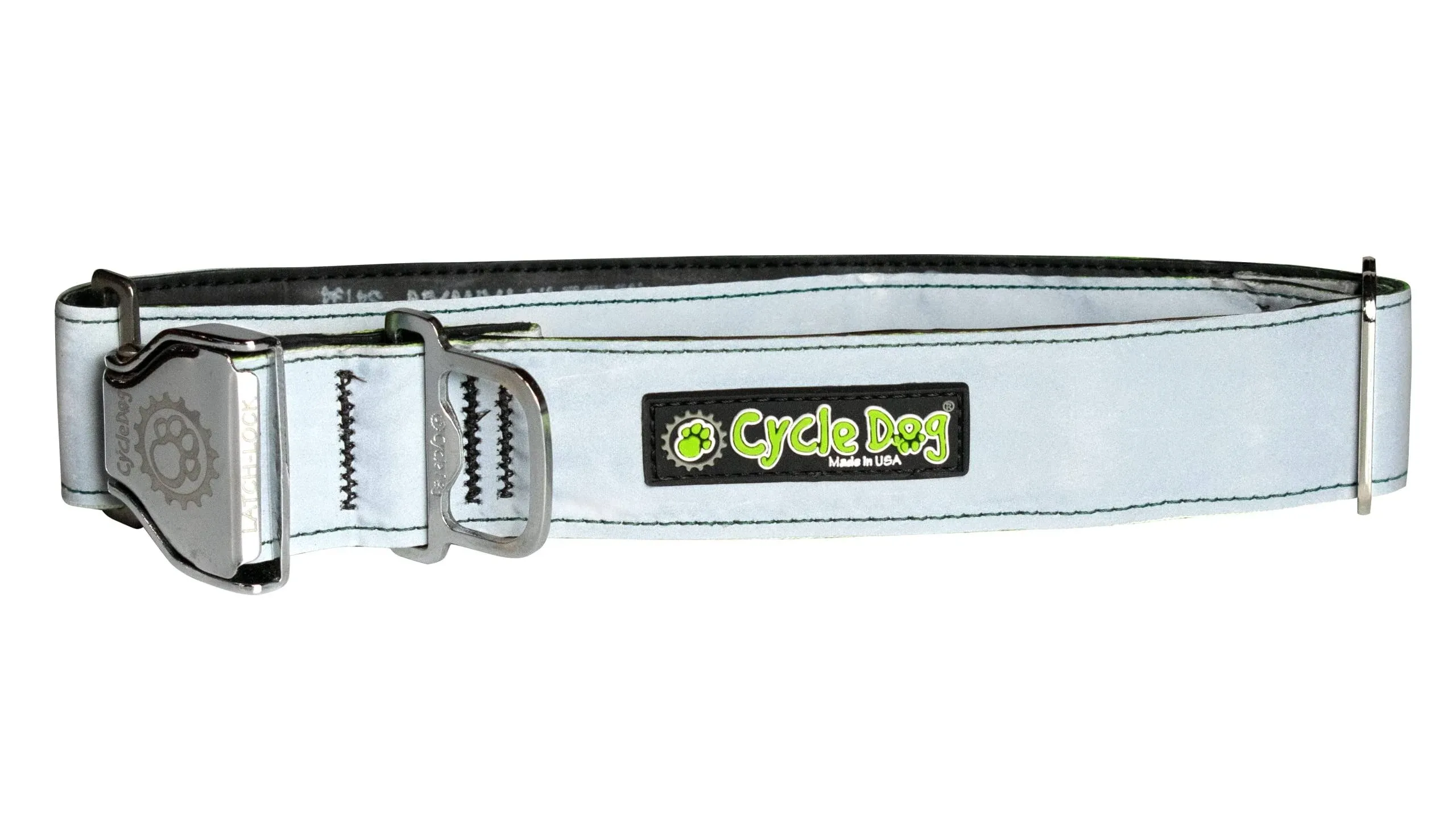 Cycle Dog Max Reflective Dog Collar - Medium Silver