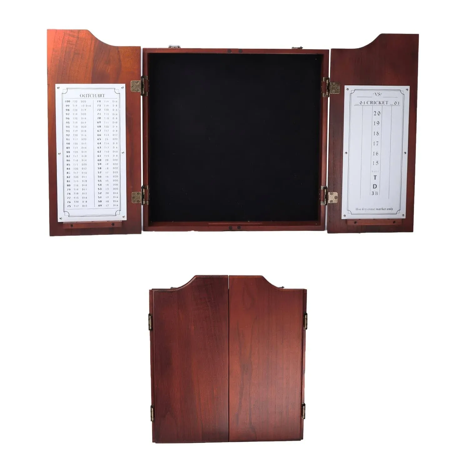 GSE Games & Sports Expert Deluxe Solid Wood Dart Board Cabinet with Scoreboard (Mahogany)