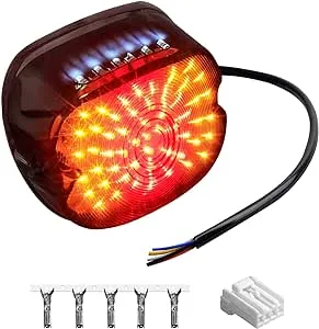 NTHREEAUTO Smoked LED Tail Light Brake Turn Signal Light Low Profile Taillights