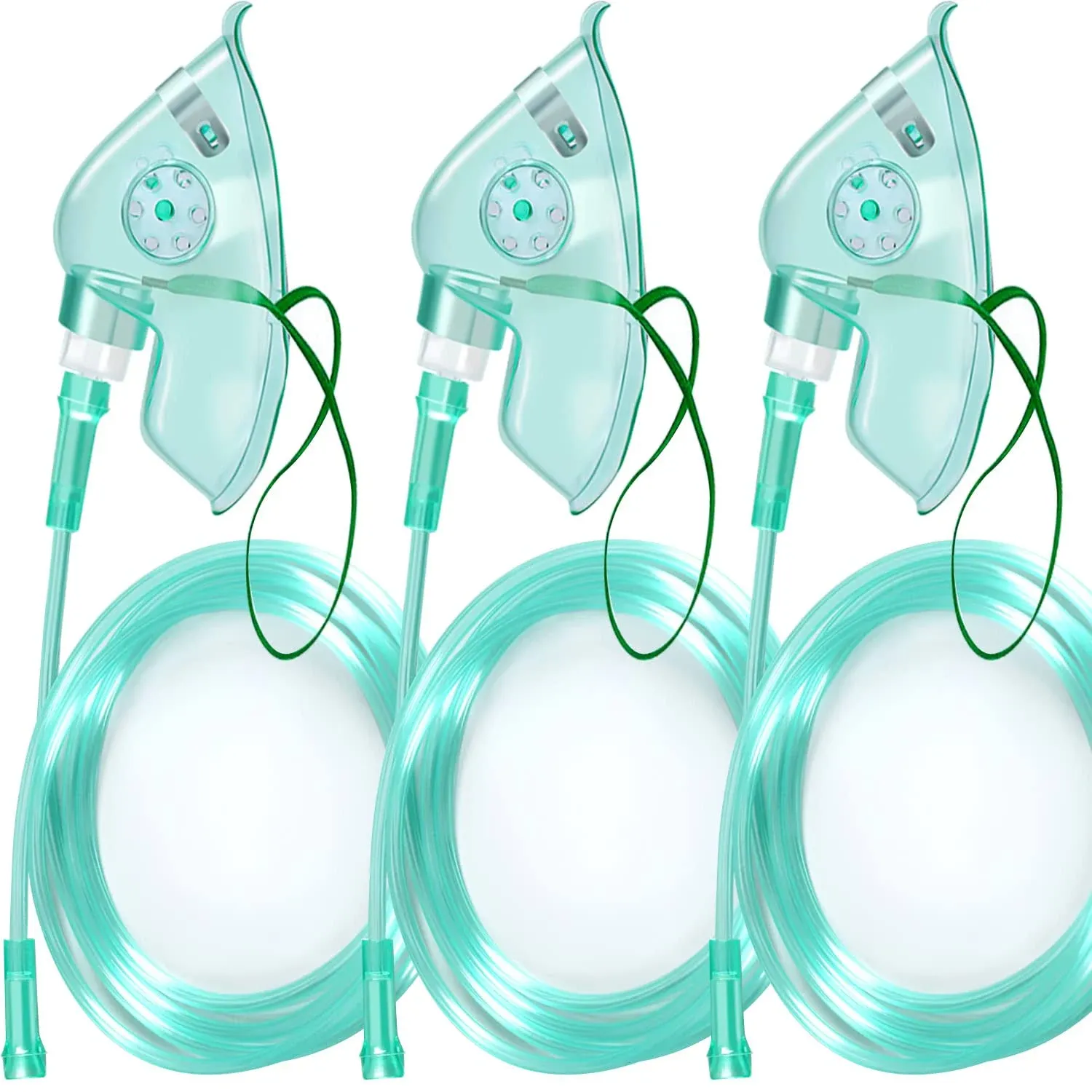 Xgmelon 3 Pack- Adult Elongated Oxygen Mask with 6.6' Tubing and Adjustable Elastic Strap - Size XL