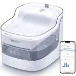 2L Cat Water Fountain Smart App Control,8 Layers Filtration Automatic White