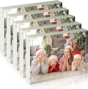 SYNTRIFIC 5x7 Acrylic Photo Frame 5Pack Premium Acrylic Photo Frame Magnetic Picture Frames Clear