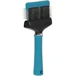 Master Grooming Tools Double-Sided Hard Flexible Slicker Brushes — Versatile Brushes for Grooming Dogs - Green, 8"L x 4"W, Large, Teal