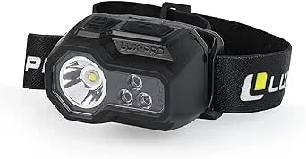 LUXPRO Ultra Bright Multi-Function 450 Lumen Multi-Color LED Headlamp - Portable LED Light for Up to 5 Hours of Use - Outdoor Lighting or Emergency Light with Adjustable Headband - Includes Batteries