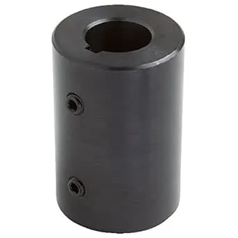 RC-075-KW Black Oxide Plated Mild Steel Rigid Coupling, 3/4" Bore, 1-1/2" Outside Diameter, 2" Length, 5/16"-18 x 3/8" Set Screw