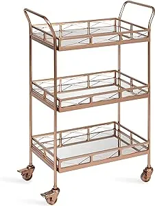 Kate and Laurel Ketia Rectangle Metal Bar Cart