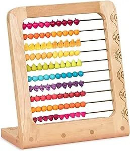 B. Toys – Two-ty Fruity! Wooden Abacus Toy – Classic Wooden Math Game Toy for