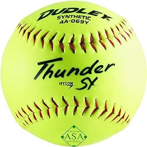 Dudley 4A069YR6 Thunder Sy Softball, 6 Pack, 12 inch