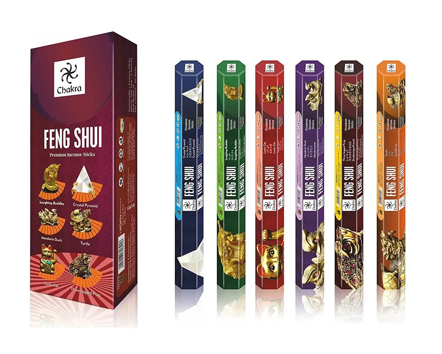 Chakra Fengshui Premium Natural Incense Sticks - 20 Sticks per Box - Use It at Home or Workplace Alluring Aroma Sticks (Fengshui)