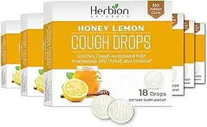 Honees Cough Drops Soothes Throat Honey Lemon Menthol Eucalyptus 20 ct Pack of 3