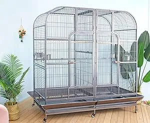 Flyline Large Double Cage with Center Divider for Bird Parrot Aviary