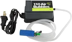 Marine Metal A-1 Air Bubbles Pump with Tubing & Air Stone for Live Bait (110 Volts), 5-10 Gallon, Multi-Coloured