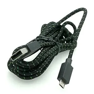 9ft Black Micro USB Charging Cable for Microsoft Xbox One Controller