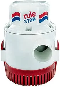 Rule 14A-6UL, 3700 GPH Heavy Duty Bilige Pump, Non-Automatic 12 Volt, UL Listed 6 Foot Leads