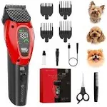 DOG CARE Smart Dog Clippers, Cordless Grooming Clipper Kit with Heatproof Blades, LED Display, 3 Speeds, Auxiliary Light, Rechargeable Heavy-Duty Professional Pet Hair Trimmer Shaver for Dog Cat