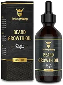 Striking Viking Biotin Sandalwood Beard Oil - Thickening & Conditioning Serum for Facial Hair Growth, 2 Fl Oz (Pack of 1)