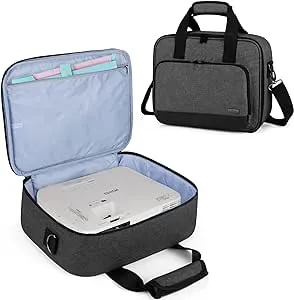 Luxja Projector Case, Projector Bag with Accessories Storage Pockets (Compatible with Most Major Projectors), Medium(13.75 x 10.5 x 4.5 Inches), Gray