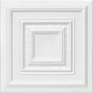 A La Maison Ceilings Surface Mount Ceiling Tiles 19.625&#034;Lx19.62<wbr/>&#034;Wx0.25&#034;H White