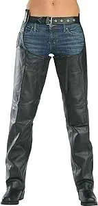 Xelement 7553 Women's Black 'Advanced Dual Comfort' Leather Chaps - 10