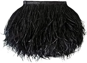 1 Yard - Black Ostrich Fringe Trim Wholesale Feather Halloween Prom Costume 