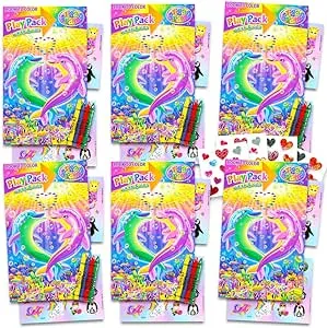 Lisa Frank Ultimate Party Favors Packs -- 6 Sets with Stickers, Coloring Books and Crayons (Party Supplies)