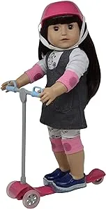 The New York Doll Collection 18" Doll Scooter & Helmet Set - 18in Dolls Accessories Doll Bike Accessories Play Set and Doll Helmet (Scooter+Helmet)