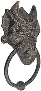 Design Toscano QH18266 Head of The Dragon Foundry Iron Door Knocker