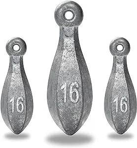 BLUEWING Fishing Sinkers Weights Saltwater Streamlined Fishing Sinker Weight Bullet Lead Sinkers Fishing 16oz