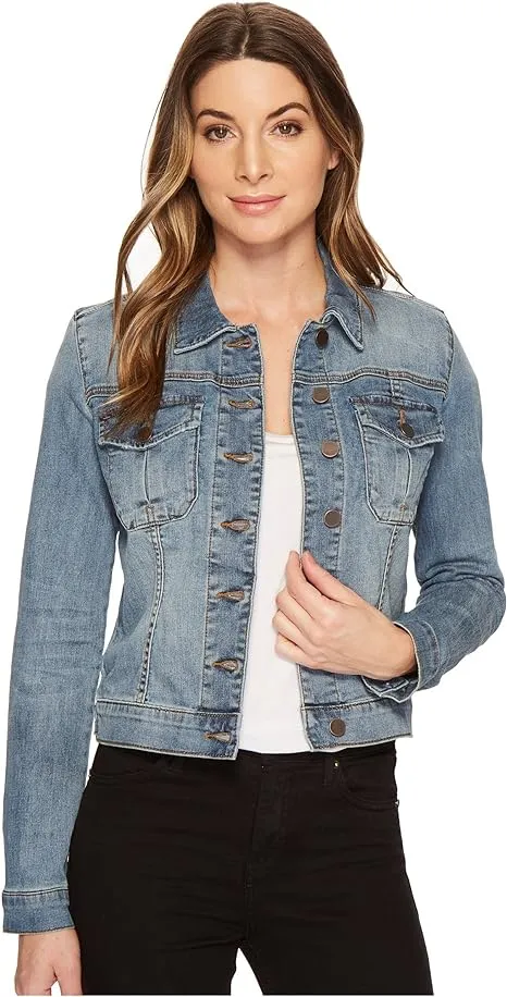 KUT from the Kloth Amelia Jean Jacket - Jackets for Women - Button Front Closure - Point Collar - Straight Back