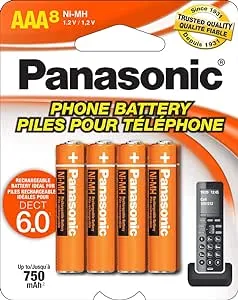 Panasonic Genuine Hhr-4dpa/8ba AAA NiMH Rechargeable Batteries for DECT Cordless ...